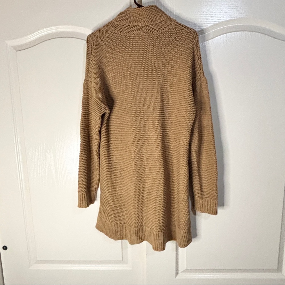 Lands' End Classic Camel Turtleneck Sweater Chunky Oversized Knitted - Picture 2 of 4